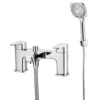 GoodHome Teesta Chrome Effect Ceramic Disk Freestanding Mixer Tap With Shower Kit -Crystal Bathware goodhome teesta chrome effect ceramic disk freestanding mixer tap with shower kit3663602300687 01c
