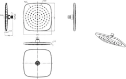 GoodHome Teesta Overhead Single-spray Pattern Shower Head -Crystal Bathware goodhome teesta overhead single spray pattern shower head3663602299134 01t