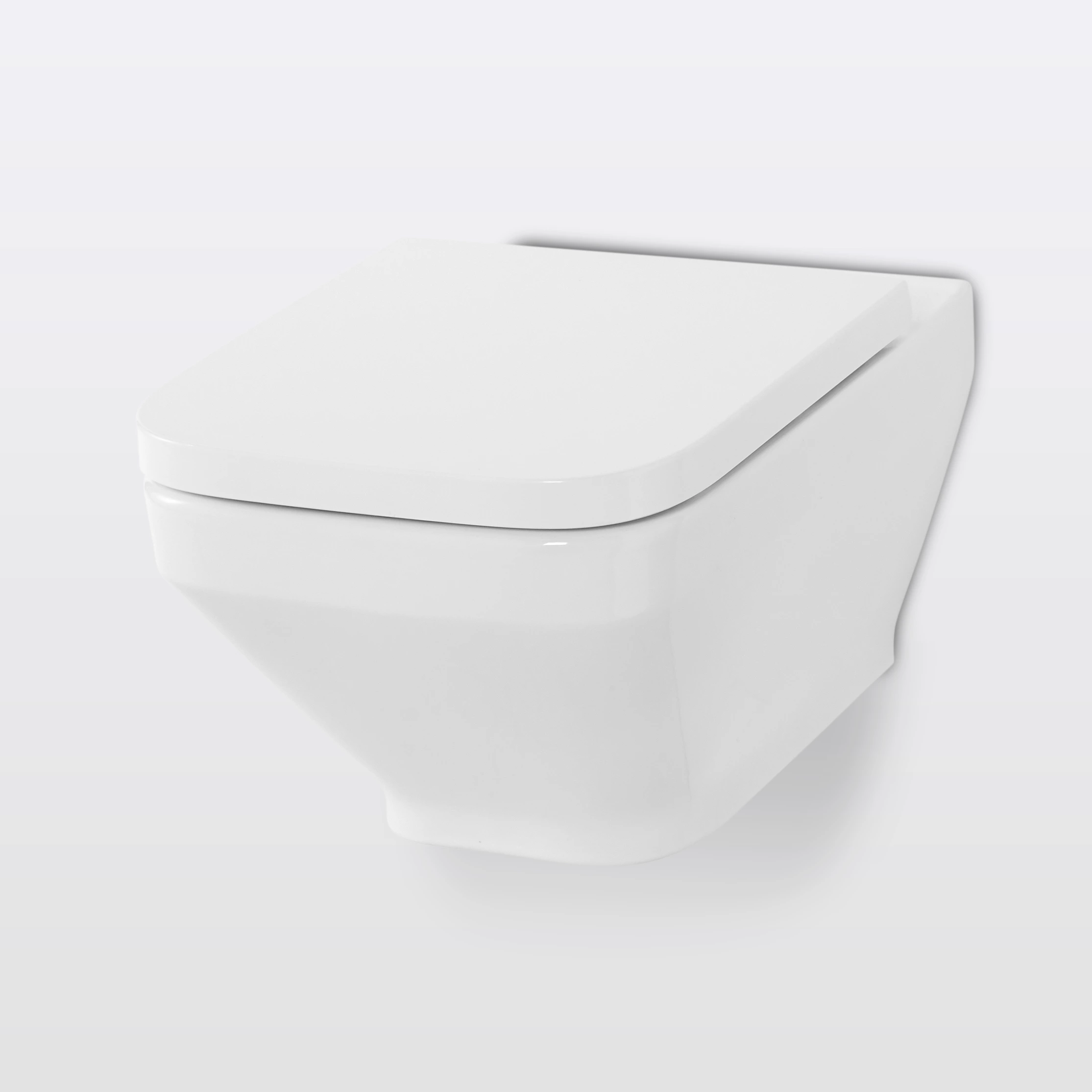 GoodHome Teesta White Wall Hung Square Toilet With Soft Close Seat 3 GoodHome Teesta White Wall Hung Square Toilet With Soft Close Seat
