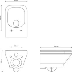 GoodHome Teesta White Wall Hung Square Toilet With Soft Close Seat 22 GoodHome Teesta White Wall Hung Square Toilet With Soft Close Seat -Crystal Bathware goodhome teesta white wall hung square toilet with soft close seat3663602690733 01t