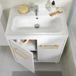 GoodHome Towan White Oblong Counter-mounted Counter Top Basin (W)61.2cm -Crystal Bathware goodhome towan white oblong counter mounted counter top basin w 61 2cm3663602527220 04bq