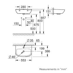 Grohe Bau Full Pedestal Basin -Crystal Bathware grohe bau full pedestal basin3663602387961 01t