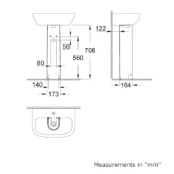 Grohe Bau Full Pedestal Basin -Crystal Bathware grohe bau full pedestal basin3663602387961 02t