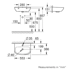 Grohe Bau Semi-pedestal Basin -Crystal Bathware grohe bau semi pedestal basin3663602387978 01t