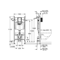 Grohe Euro Alpine White Standard Wall Hung Oval Toilet & Cistern With Soft Close Seat & Matt Black Plate -Crystal Bathware grohe euro alpine white standard wall hung oval toilet cistern with soft close seat matt black plate5059340846842 02t bq