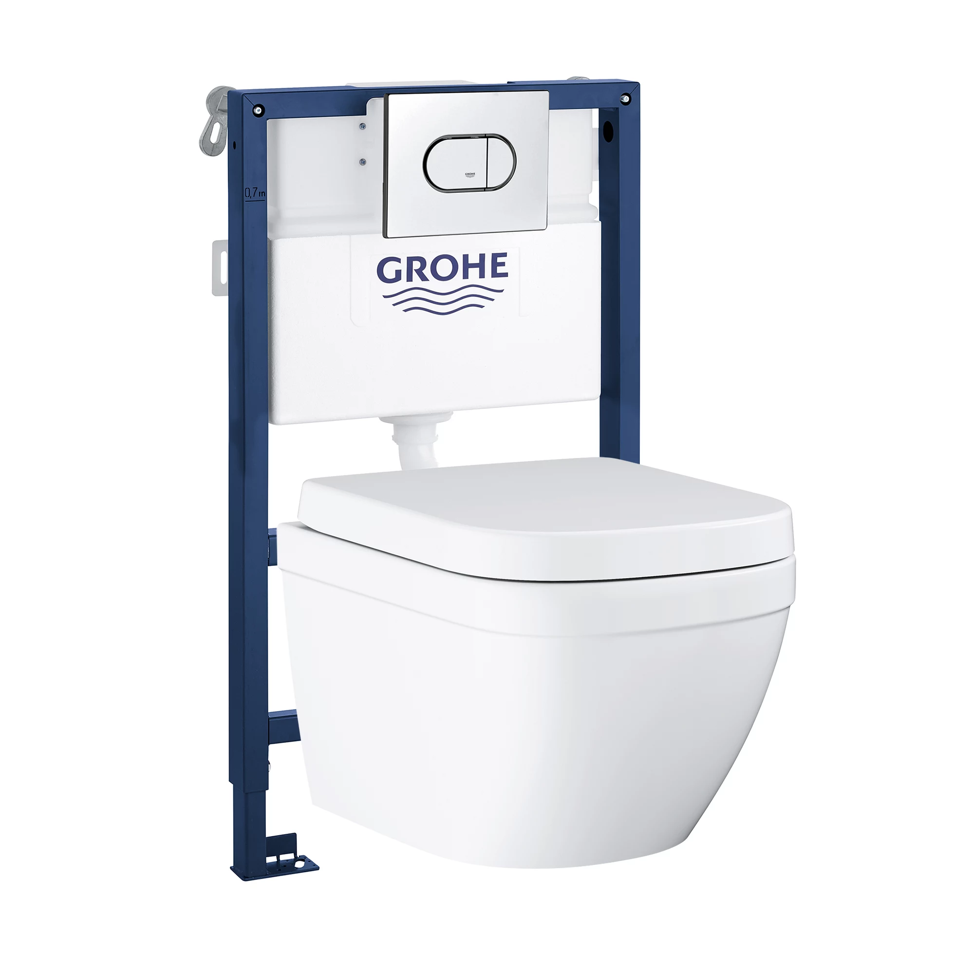 Grohe Euro Alpine White Wall Hung Toilet & Cistern With Soft Close Seat 3 Grohe Euro Alpine White Wall Hung Toilet & Cistern With Soft Close Seat