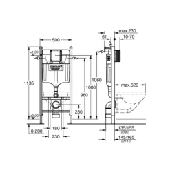 Grohe Euro Start Alpine White Standard Wall Hung Oval Toilet & Cistern With Soft Close Seat & Matt Black Plate -Crystal Bathware grohe euro start alpine white standard wall hung oval toilet cistern with soft close seat matt black plate5059340846897 02t bq