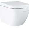 Grohe Euro White Wall Hung Toilet Set With Soft Close Seat