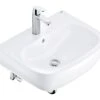 Grohe Eurosmart Cosmopolitan & Euro Alpine White Curved Wall-mounted Cloakroom Basin (W)59.5cm