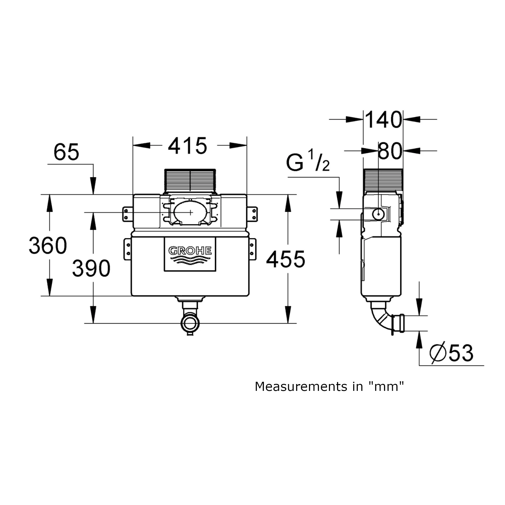 Grohe Even & Euro Alpine White Back To Wall Toilet & Cistern With Soft Close Seat 14 Grohe Even & Euro Alpine White Back To Wall Toilet & Cistern With Soft Close Seat - Image 12