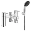 Grohe GET Gloss Chrome Contemporary Double Bath Shower Mixer Tap, Set -Crystal Bathware grohe get gloss chrome contemporary double bath shower mixer tap set4005176308338 03c