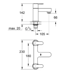 Grohe GET Gloss Chrome Deck-mounted Manual Double Bath Filler Tap 17 Grohe GET Gloss Chrome Deck-mounted Manual Double Bath Filler Tap -Crystal Bathware grohe get gloss chrome deck mounted manual double bath filler tap4005176905261 01t bq