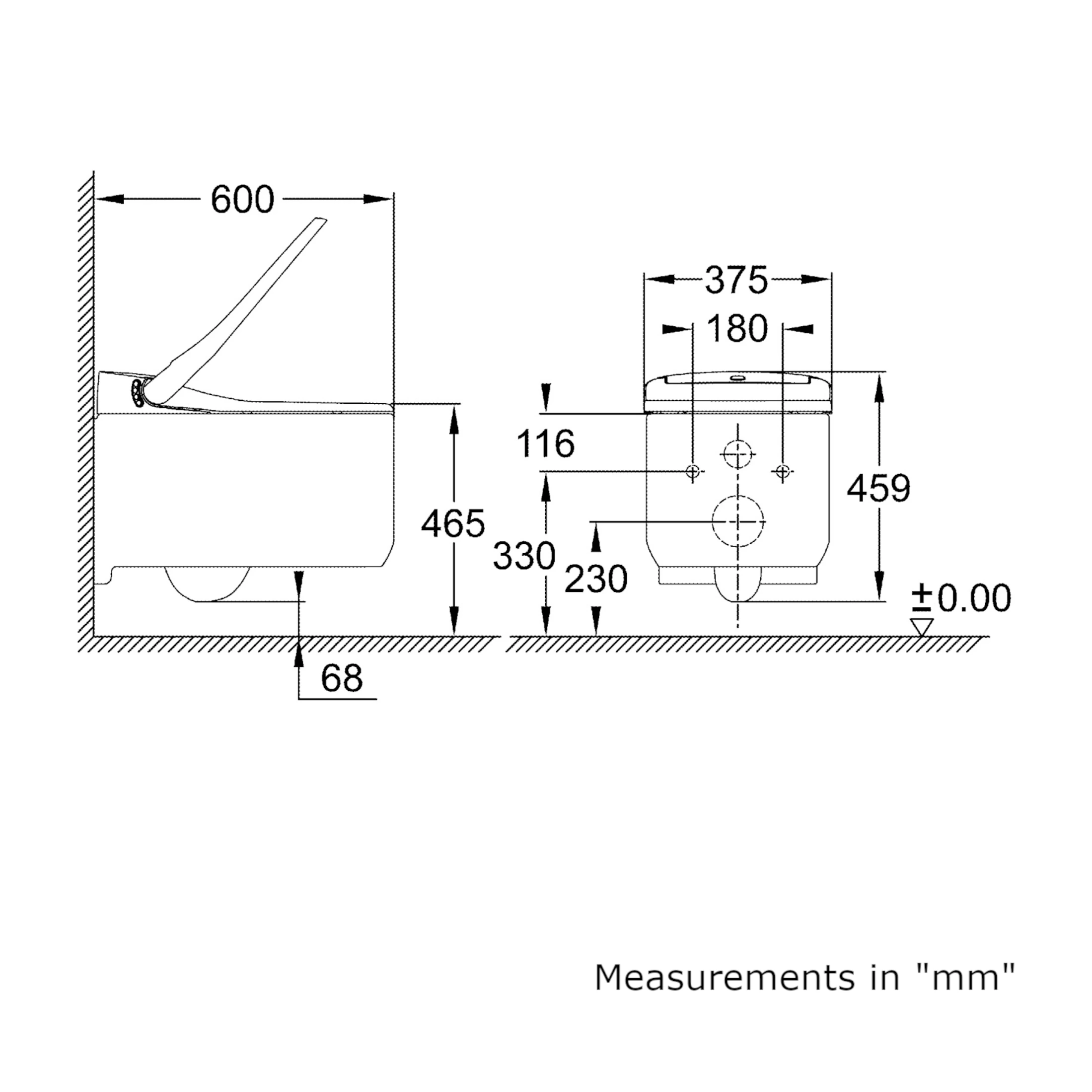 Grohe Sensia Arena Alpine White Wall Hung Toilet & Cistern With Soft Close Seat 17 Grohe Sensia Arena Alpine White Wall Hung Toilet & Cistern With Soft Close Seat - Image 15