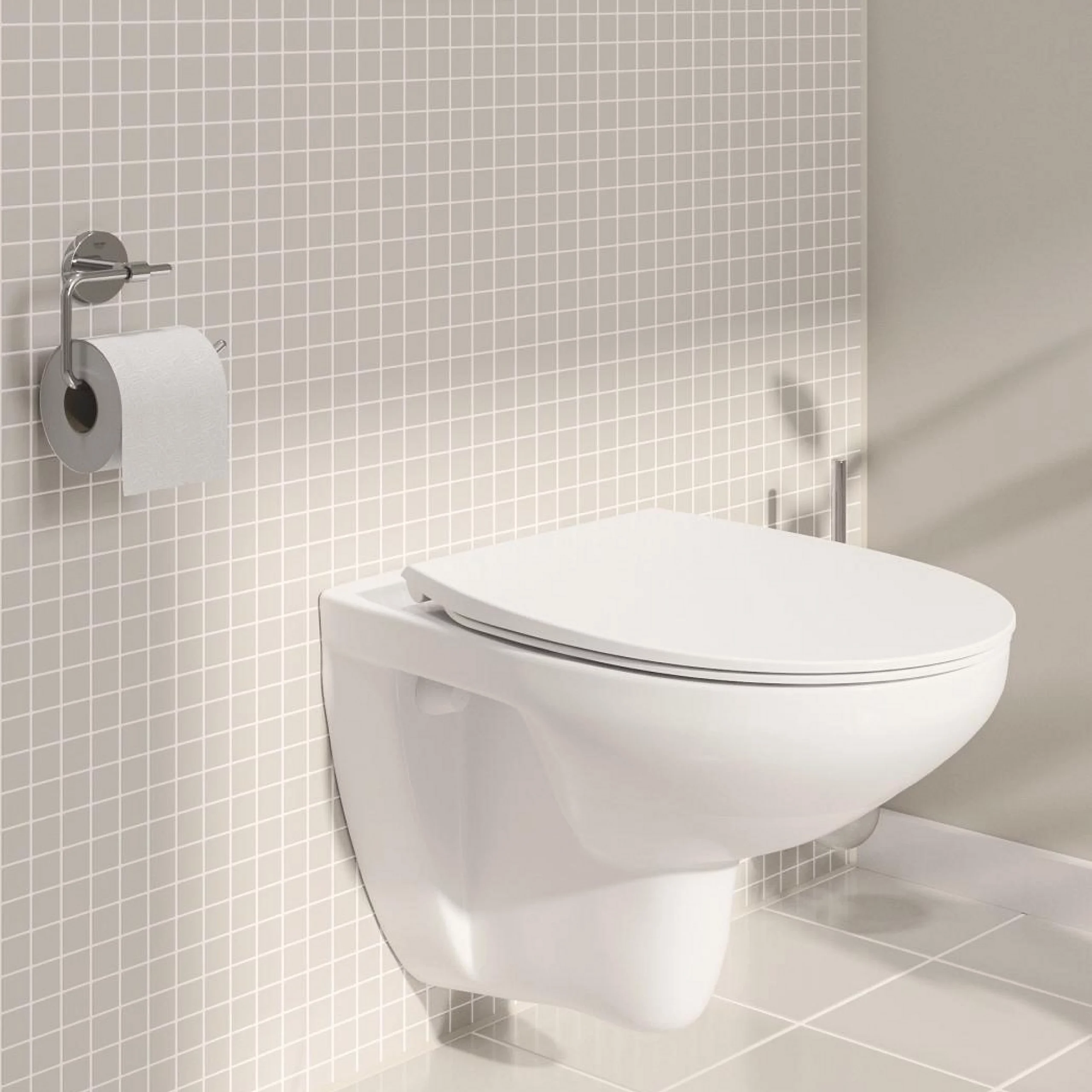 Grohe Solido 5in1 Alpine White Standard Wall Hung Oval Toilet & Cistern With Soft Close Seat 5 Grohe Solido 5in1 Alpine White Standard Wall Hung Oval Toilet & Cistern With Soft Close Seat - Image 3
