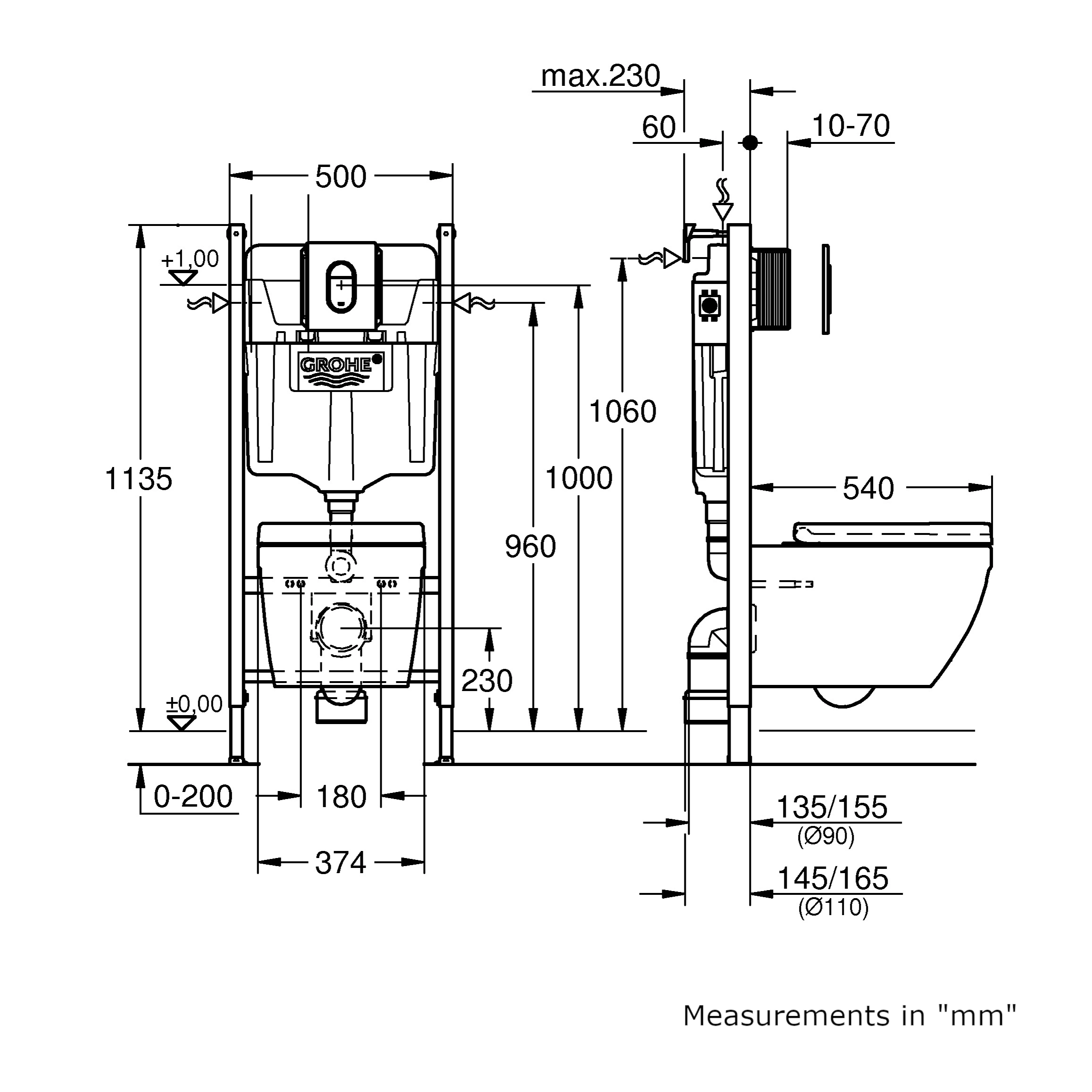 Grohe Solido White Wall Hung Toilet & Cistern With Soft Close Seat 16 Grohe Solido White Wall Hung Toilet & Cistern With Soft Close Seat - Image 14