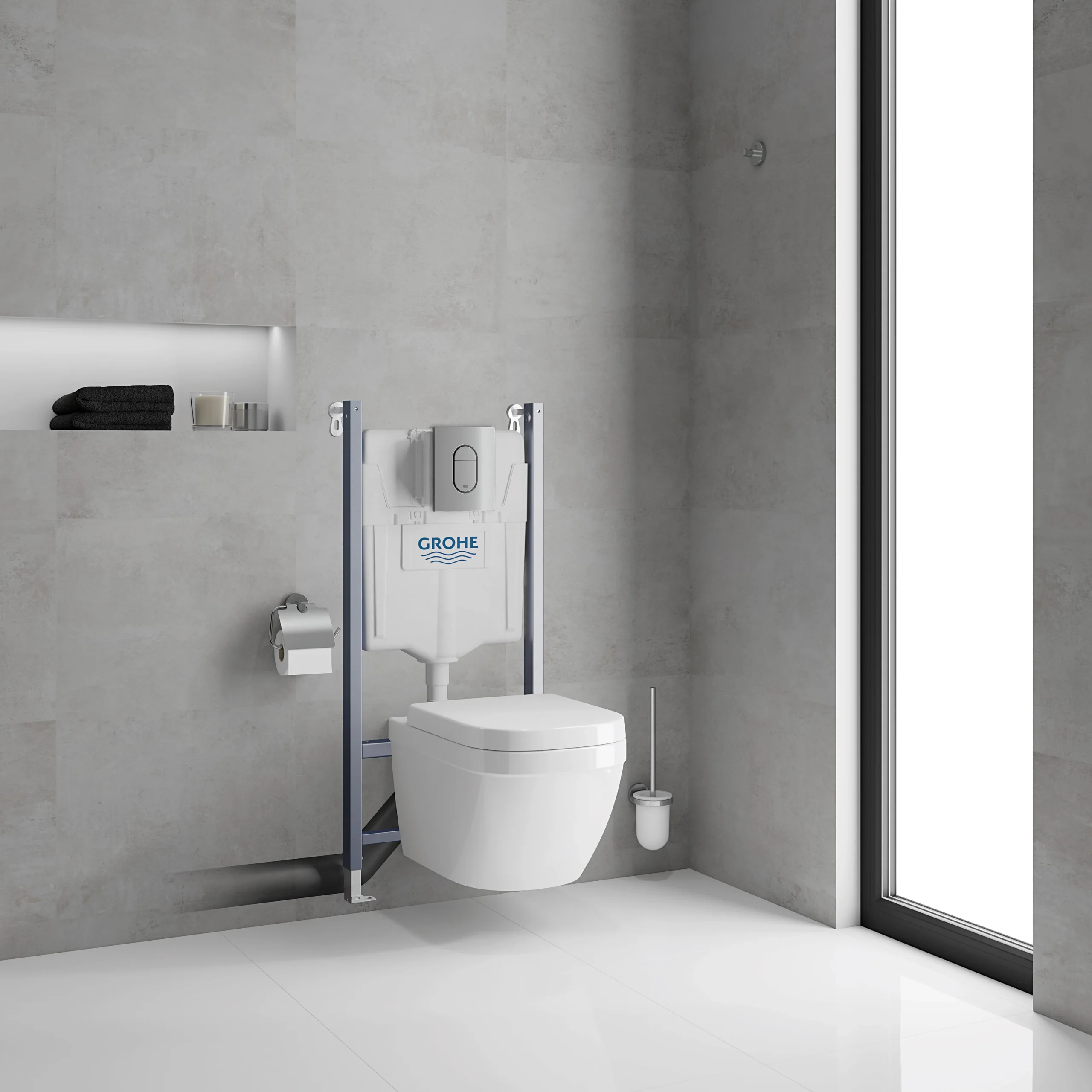 Grohe Solido White Wall Hung Toilet & Cistern With Soft Close Seat 10 Grohe Solido White Wall Hung Toilet & Cistern With Soft Close Seat - Image 8
