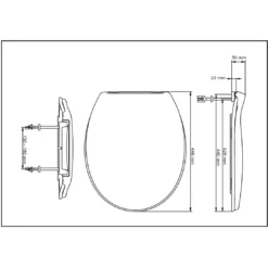 Himara White Bottom Fix Standard Close Toilet Seat -Crystal Bathware himara white bottom fix standard close toilet seat3663602903963 06bq