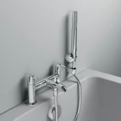 Ideal Standard Ceraline Chrome Effect Ceramic Disk Surface-mounted Double Shower Mixer Tap -Crystal Bathware ideal standard ceraline chrome effect ceramic disk surface mounted double shower mixer tap3800861065050 09i bq