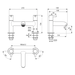 Ideal Standard Ceraline Gloss Chrome Effect Surface-mounted Manual Double Bath Filler Tap 15 Ideal Standard Ceraline Gloss Chrome Effect Surface-mounted Manual Double Bath Filler Tap -Crystal Bathware ideal standard ceraline gloss chrome effect surface mounted manual double bath filler tap3800861065043 04t bq