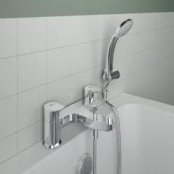 Ideal Standard Ceraplan Chrome Effect Ceramic Disk Surface-mounted Double Shower Mixer Tap -Crystal Bathware ideal standard ceraplan chrome effect ceramic disk surface mounted double shower mixer tap3800861104063 04i bq