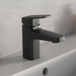 Ideal Standard Ceraplan Standard Black Square Deck-mounted Manual Basin Mono Mixer Tap -Crystal Bathware ideal standard ceraplan standard black square deck mounted manual basin mono mixer tap3800861116950 05i bq