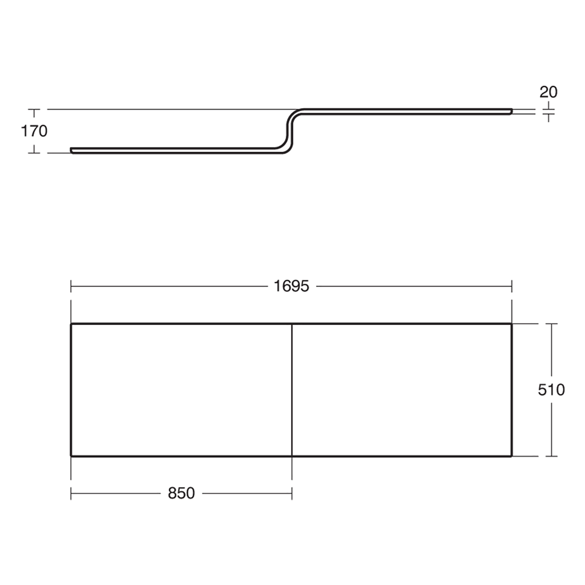 Ideal Standard Concept Space White Rectangular Front Bath Panel (W)1695mm 4 Ideal Standard Concept Space White Rectangular Front Bath Panel (W)1695mm - Image 2