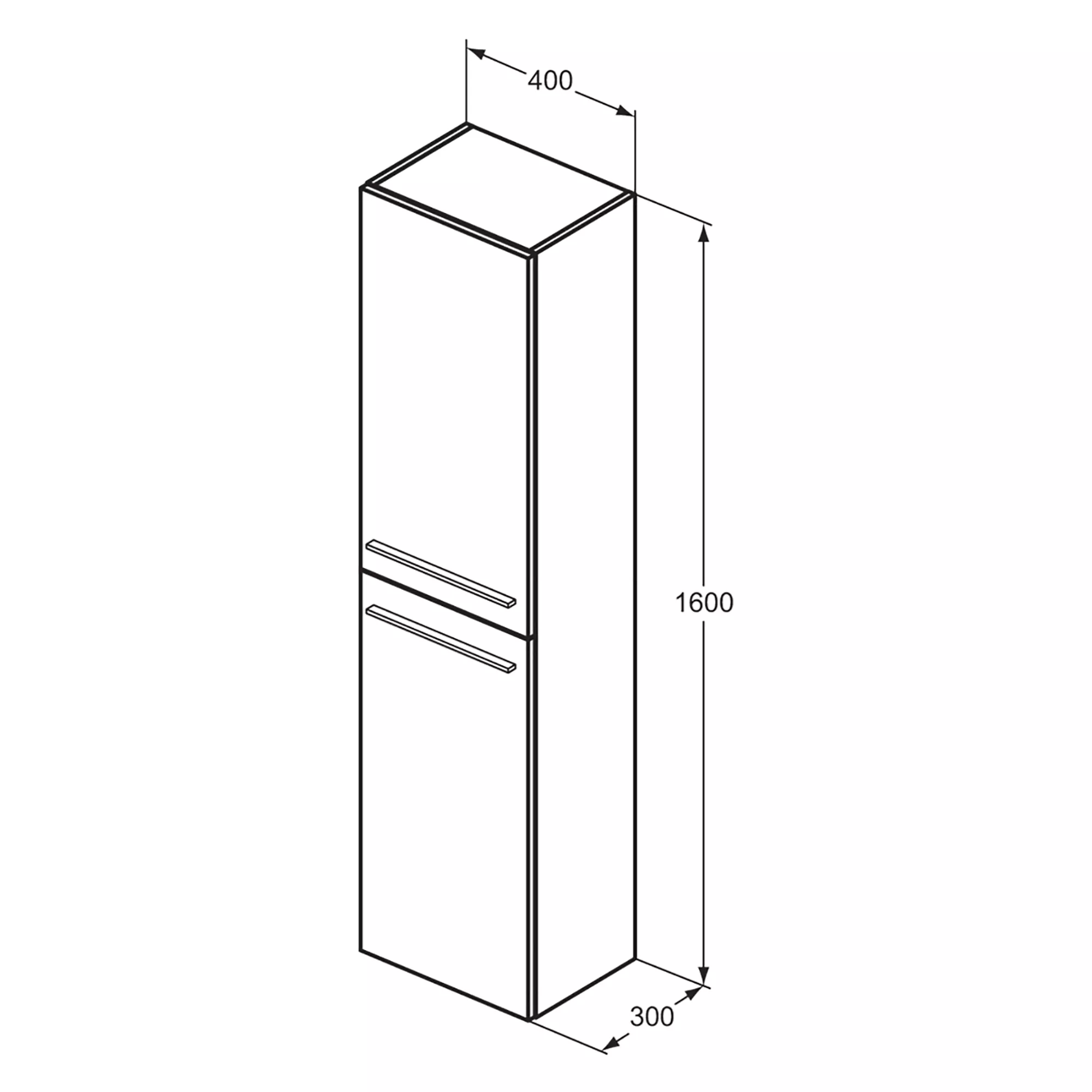 Ideal Standard I.life A Matt White Single Wall-mounted Bathroom Cabinet (H)160cm (W)40cm 7 Ideal Standard I.life A Matt White Single Wall-mounted Bathroom Cabinet (H)160cm (W)40cm - Image 5