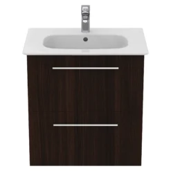 Ideal Standard I.life A Standard Coffee Brown Oak Effect Wall-mounted Bathroom Vanity Unit (H)63cm (W)60cm -Crystal Bathware ideal standard i life a standard coffee brown oak effect wall mounted bathroom vanity unit h 63cm w 60cm8014140501954 05c bq