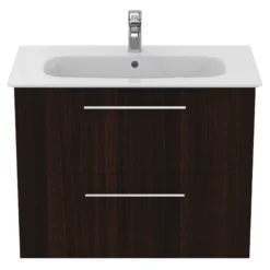 Ideal Standard I.life A Standard Coffee Brown Oak Effect Wall-mounted Bathroom Vanity Unit (H)63cm (W)80cm -Crystal Bathware ideal standard i life a standard coffee brown oak effect wall mounted bathroom vanity unit h 63cm w 80cm8014140501985 06c bq
