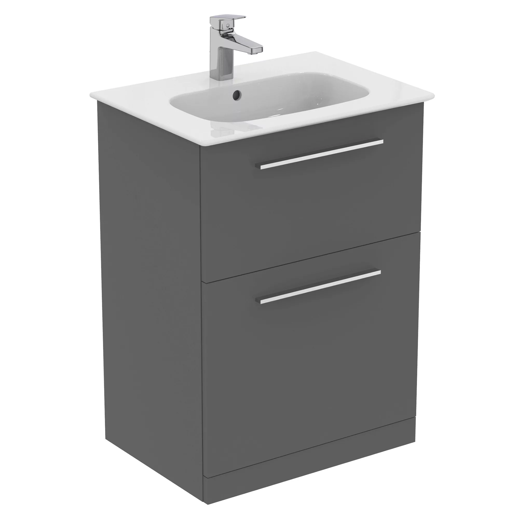 Ideal Standard I.life A Standard Gloss Quartz Grey Freestanding Bathroom Vanity Unit (H)85.3cm (W)60cm 6 Ideal Standard I.life A Standard Gloss Quartz Grey Freestanding Bathroom Vanity Unit (H)85.3cm (W)60cm - Image 4
