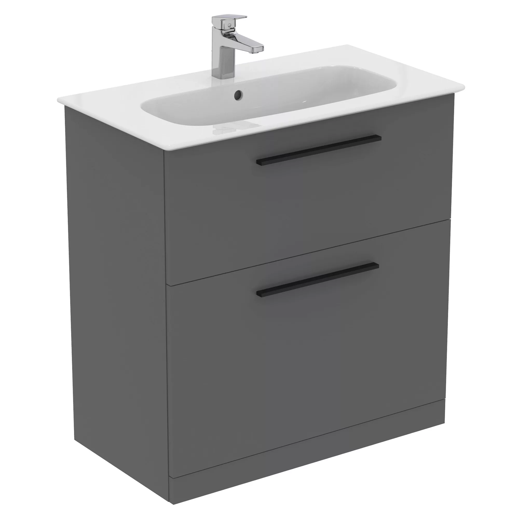 Ideal Standard I.life A Standard Gloss Quartz Grey Freestanding Bathroom Vanity Unit (H)85.3cm (W)80cm 5 Ideal Standard I.life A Standard Gloss Quartz Grey Freestanding Bathroom Vanity Unit (H)85.3cm (W)80cm - Image 3
