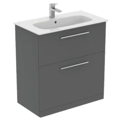 Ideal Standard I.life A Standard Gloss Quartz Grey Freestanding Bathroom Vanity Unit (H)85.3cm (W)80cm 11 Ideal Standard I.life A Standard Gloss Quartz Grey Freestanding Bathroom Vanity Unit (H)85.3cm (W)80cm -Crystal Bathware ideal standard i life a standard gloss quartz grey freestanding bathroom vanity unit h 85 3cm w 80cm8014140494430 04c bq