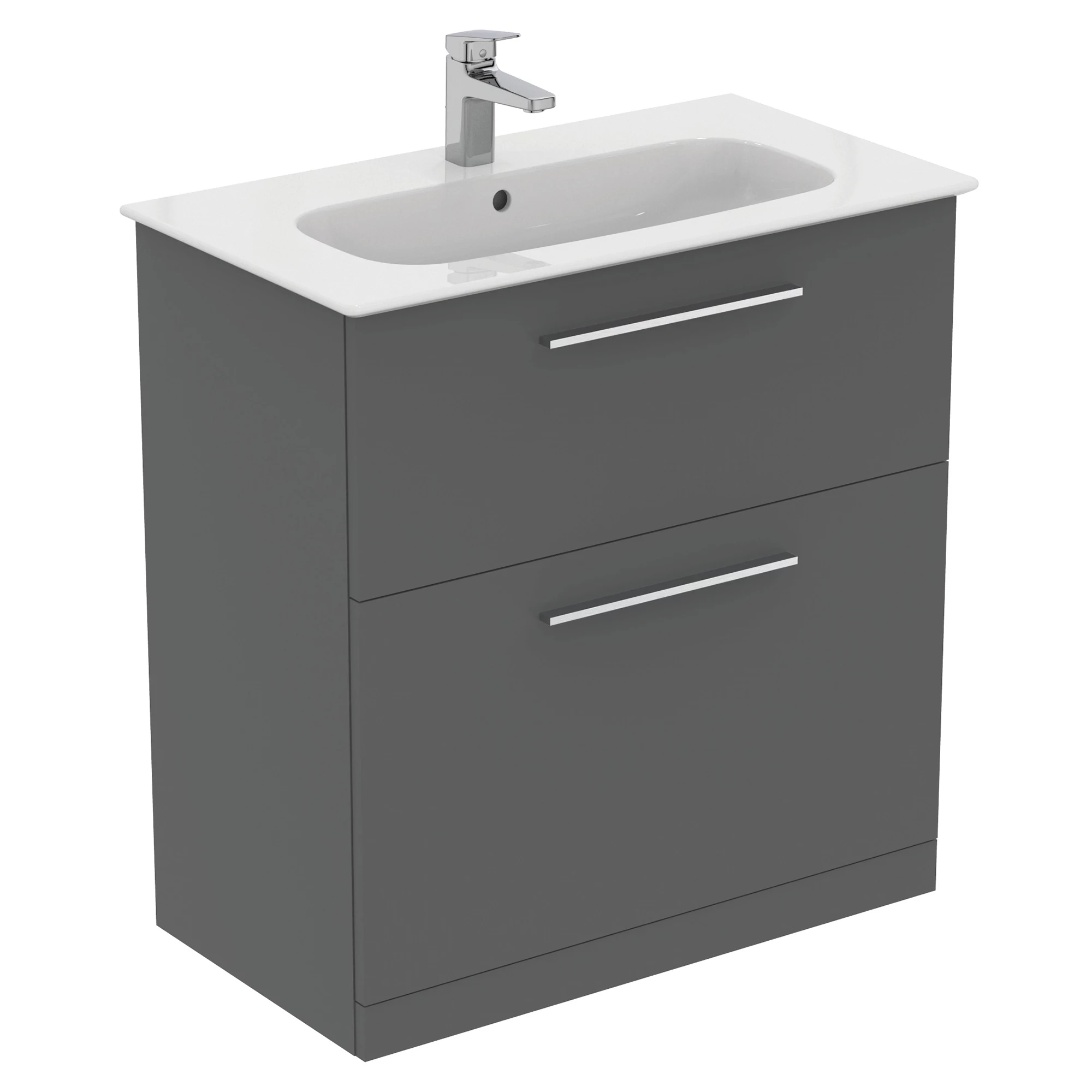Ideal Standard I.life A Standard Gloss Quartz Grey Freestanding Bathroom Vanity Unit (H)85.3cm (W)80cm 6 Ideal Standard I.life A Standard Gloss Quartz Grey Freestanding Bathroom Vanity Unit (H)85.3cm (W)80cm - Image 4
