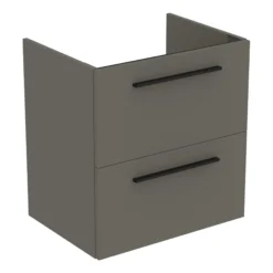 Ideal Standard I.life A Standard Gloss Quartz Grey Wall-mounted Bathroom Vanity Unit (H)63cm (W)60cm