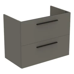Ideal Standard I.life A Standard Gloss Quartz Grey Wall-mounted Bathroom Vanity Unit (H)63cm (W)80cm
