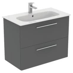 Ideal Standard I.life A Standard Gloss Quartz Grey Wall-mounted Bathroom Vanity Unit (H)63cm (W)80cm 12 Ideal Standard I.life A Standard Gloss Quartz Grey Wall-mounted Bathroom Vanity Unit (H)63cm (W)80cm -Crystal Bathware ideal standard i life a standard gloss quartz grey wall mounted bathroom vanity unit h 63cm w 80cm8014140493532 04c bq