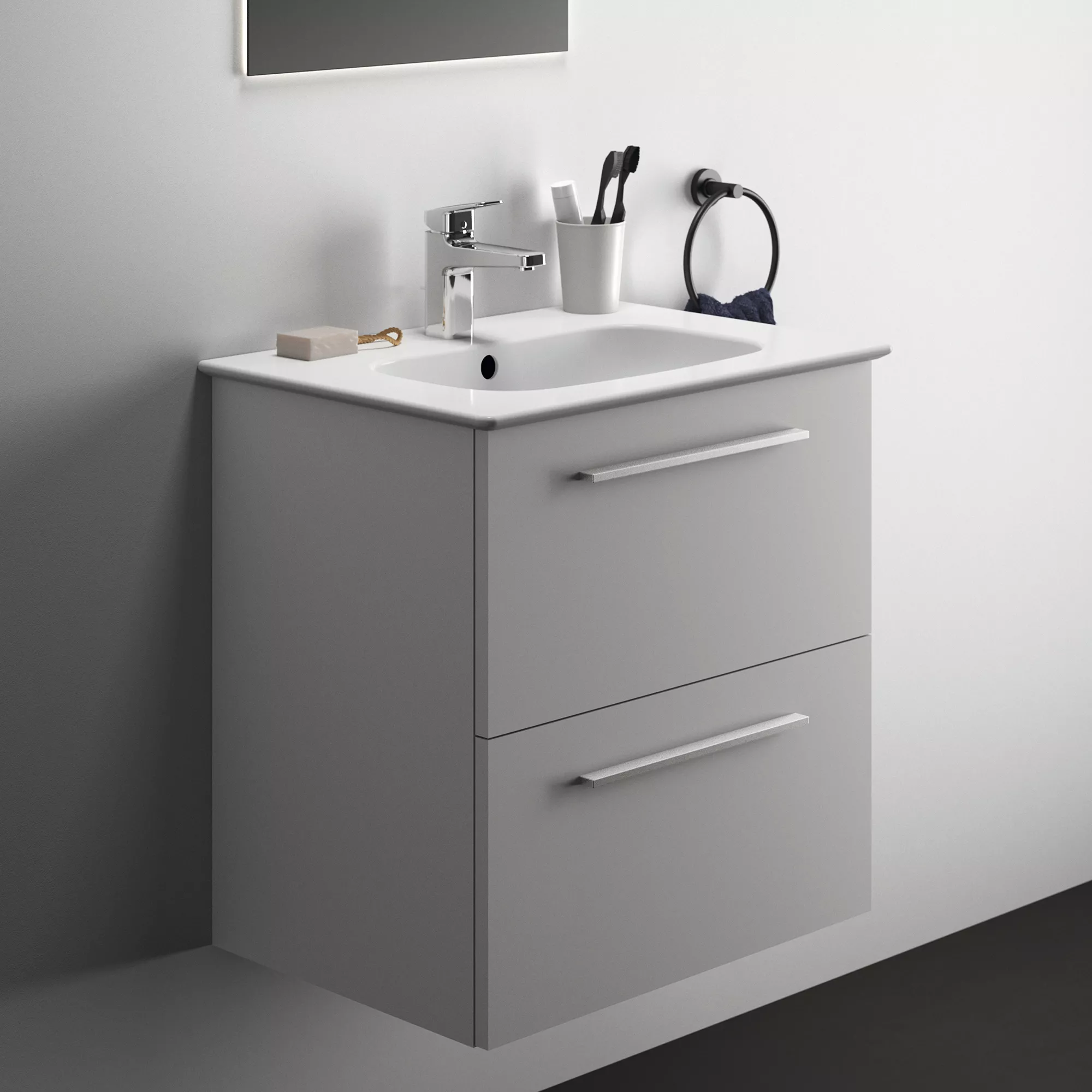 Ideal Standard I.life A Standard Matt White Wall-mounted Bathroom Vanity Unit (H)63cm (W)60cm 10 Ideal Standard I.life A Standard Matt White Wall-mounted Bathroom Vanity Unit (H)63cm (W)60cm - Image 8