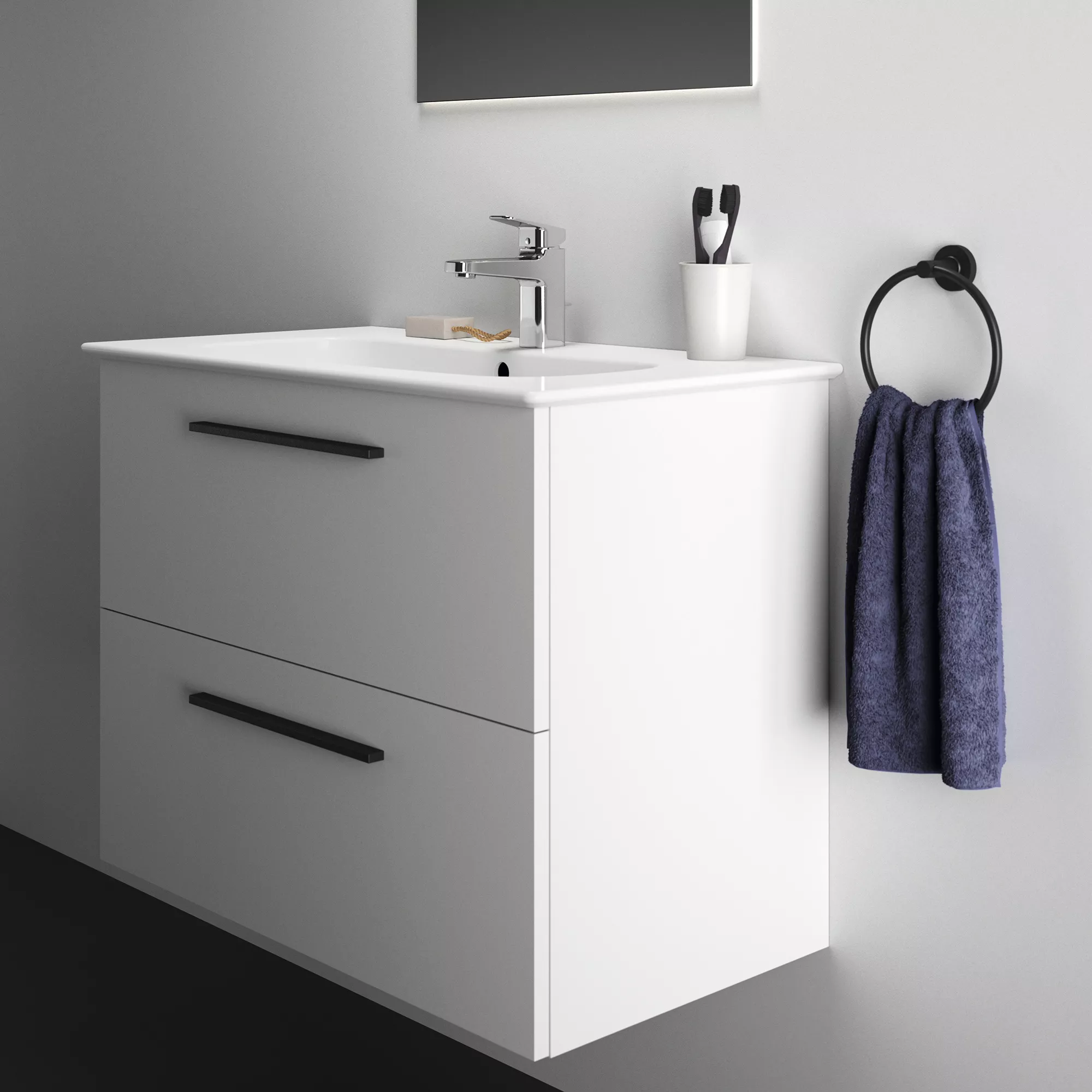 Ideal Standard I.life A Standard Matt White Wall-mounted Bathroom Vanity Unit (H)63cm (W)80cm 8 Ideal Standard I.life A Standard Matt White Wall-mounted Bathroom Vanity Unit (H)63cm (W)80cm - Image 6