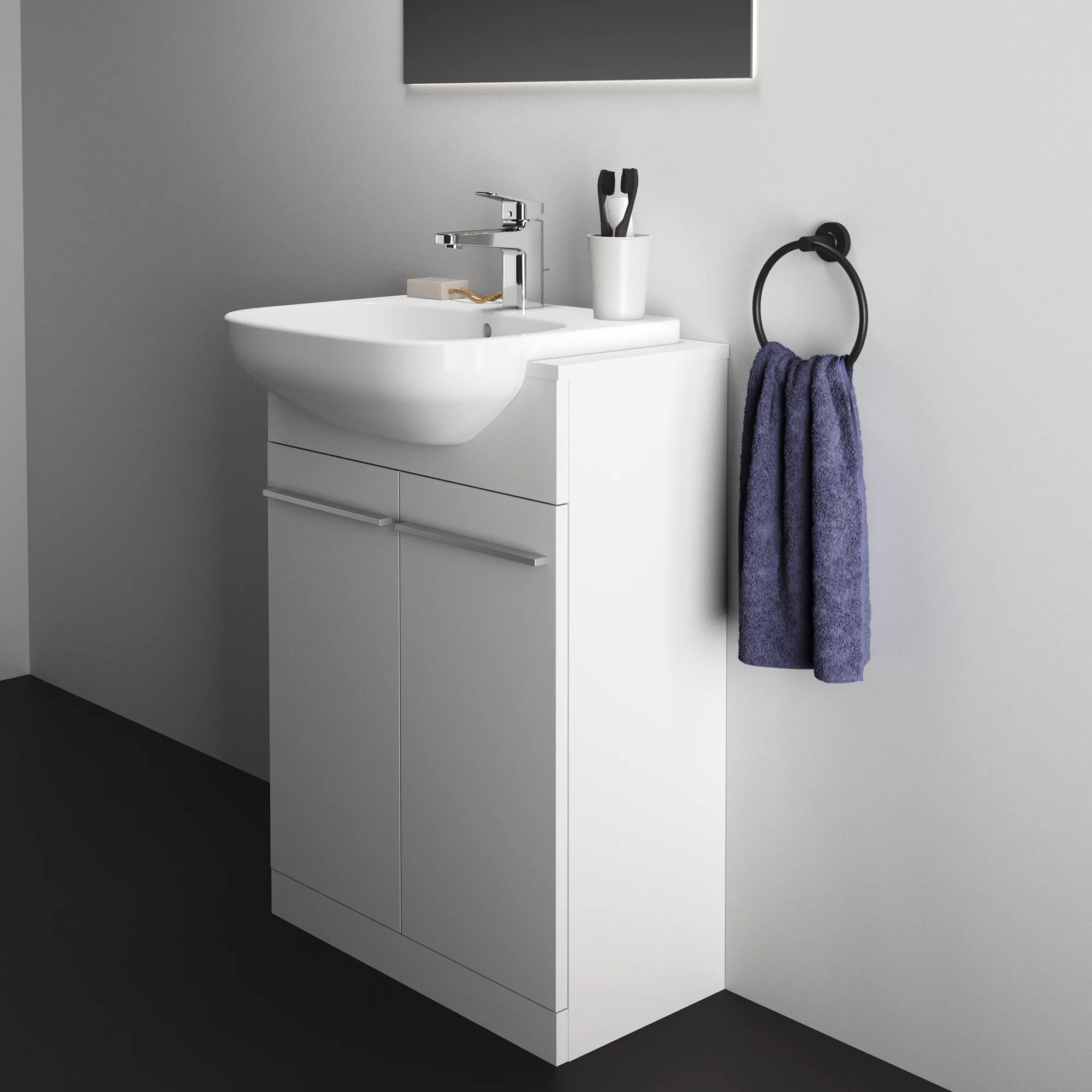 Ideal Standard I.life A White Rectangular Semi-recessed Basin (W)50cm 7 Ideal Standard I.life A White Rectangular Semi-recessed Basin (W)50cm - Image 5