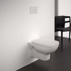 Ideal Standard I.life A White Standard Back To Wall Square Toilet Set With Soft Close Seat -Crystal Bathware ideal standard i life a white standard back to wall square toilet set with soft close seat5059340842165 07i BQ