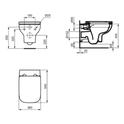 Ideal Standard I.life A White Wall Hung Toilet Pan With Soft Close Seat -Crystal Bathware ideal standard i life a white wall hung toilet pan with soft close seat5059340842233 05t BQ