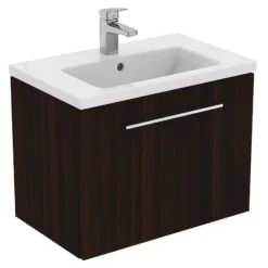 Ideal Standard I.life S Compact Coffee Brown Oak Effect Wall-mounted Bathroom Vanity Unit (H)44cm (W)60cm -Crystal Bathware ideal standard i life s compact coffee brown oak effect wall mounted bathroom vanity unit h 44cm w 60cm8014140502975 06c bq