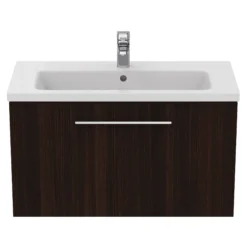 Ideal Standard I.life S Compact Coffee Brown Oak Effect Wall-mounted Bathroom Vanity Unit (H)44cm (W)80cm -Crystal Bathware ideal standard i life s compact coffee brown oak effect wall mounted bathroom vanity unit h 44cm w 80cm8014140503033 08c bq