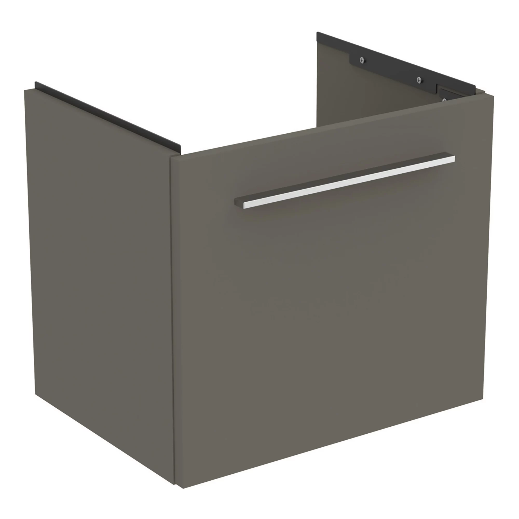 Ideal Standard I.life S Compact Gloss Quartz Grey Wall-mounted Bathroom Vanity Unit (H)44cm (W)50cm 4 Ideal Standard I.life S Compact Gloss Quartz Grey Wall-mounted Bathroom Vanity Unit (H)44cm (W)50cm - Image 2