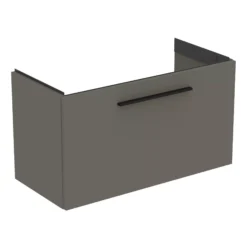 Ideal Standard I.life S Compact Gloss Quartz Grey Wall-mounted Bathroom Vanity Unit (H)44cm (W)80cm