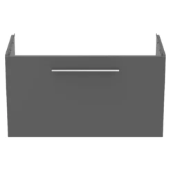Ideal Standard I.life S Compact Gloss Quartz Grey Wall-mounted Bathroom Vanity Unit (H)44cm (W)80cm -Crystal Bathware ideal standard i life s compact gloss quartz grey wall mounted bathroom vanity unit h 44cm w 80cm8014140495383 04c bq