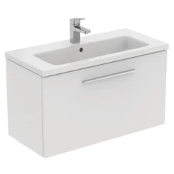 Ideal Standard I.life S Compact Matt White Wall-mounted Bathroom Vanity Unit (H)44cm (W)80cm -Crystal Bathware ideal standard i life s compact matt white wall mounted bathroom vanity unit h 44cm w 80cm8014140503026 04c bq