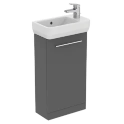 Ideal Standard I.life S Matt Quatz Grey Freestanding Bathroom Vanity Unit (H)74cm (W)41cm -Crystal Bathware ideal standard i life s matt quatz grey freestanding bathroom vanity unit h 74cm w 41cm8014140496175 06c bq