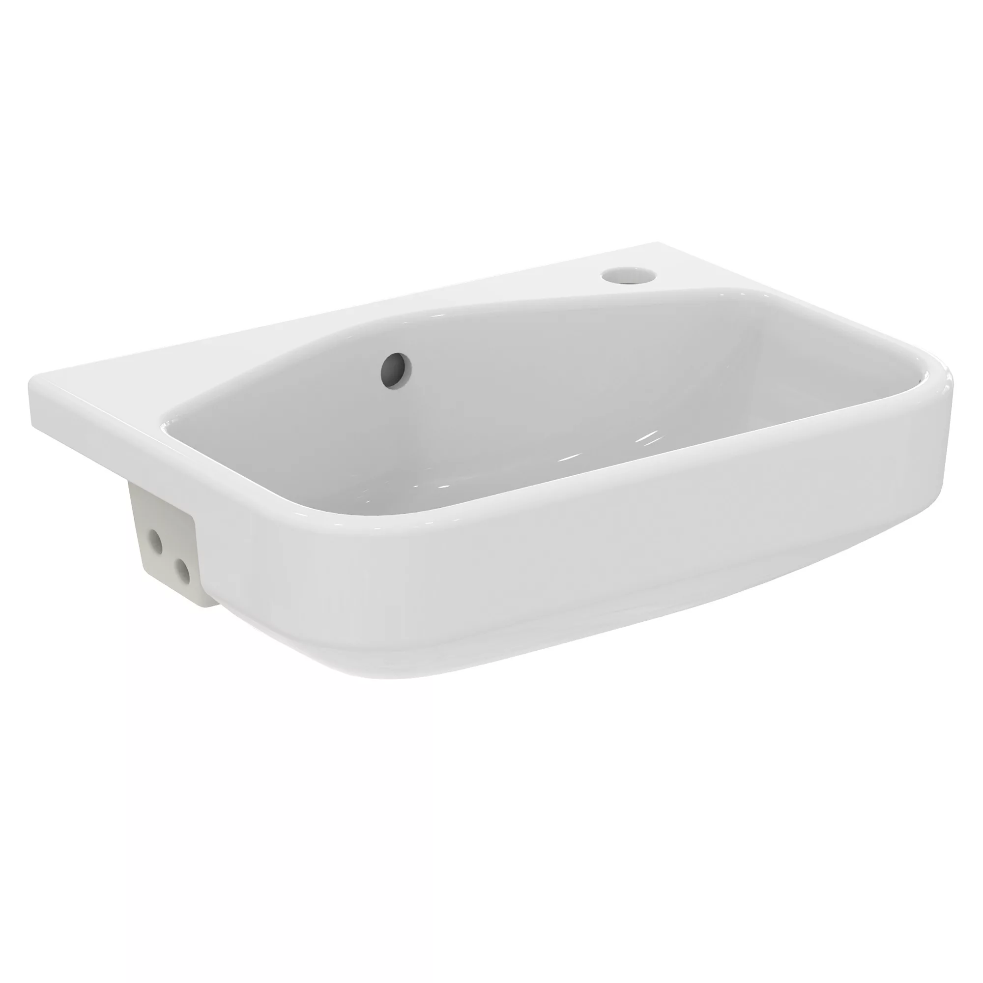 Ideal Standard I.life S White Rectangular Semi-recessed Basin (W)50cm 3 Ideal Standard I.life S White Rectangular Semi-recessed Basin (W)50cm