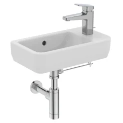 Ideal Standard I.life S White Rectangular Wall-mounted Basin (W)45cm -Crystal Bathware ideal standard i life s white rectangular wall mounted basin w 45cm5017830557036 05c bq